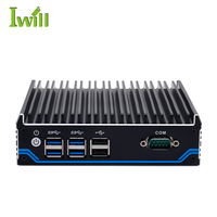 Cele Ron J4125 Ordinateur Industriel Pas Cher Nano Serveur Sans Ventilateur avec 6 USB 1HD 2DP Prend En Charge 4K Full DDR4 RAM 2 LAN US/EU Prises