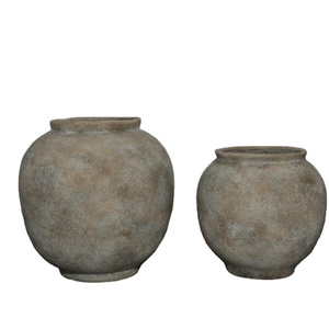 Pots à fleurs en fibre-ciment de style européen, pots à plantes en béton pour sol ou utilisation en centre commercial - Product Image 2