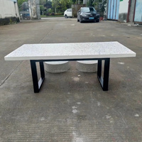 Table à manger minimaliste en béton, design rétro pour bureau, table de conférence créative rétro, table à manger GRC