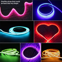 Lampu Strip LED 2.7MM 4MM 8MM 10MM 320 LED USB Merah Biru Hijau Kuning Pink Ungu Multiwarna COB Strip Pilihan 3.7V 5V 12V 24V