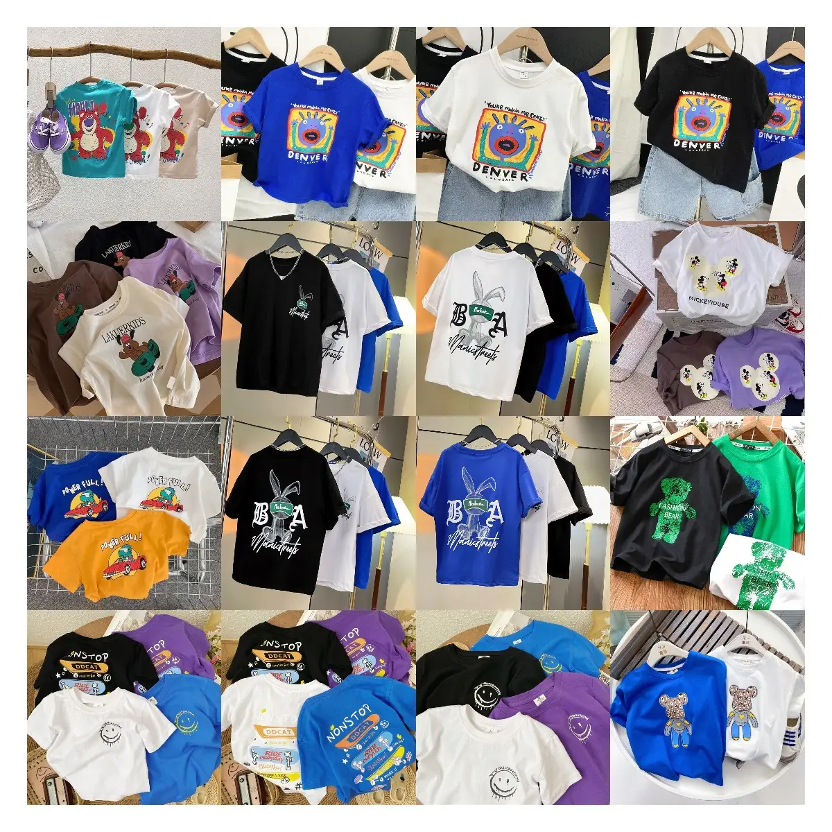 2024 Nieuwe Ontwerp Zomer Korte Mouw T-Shirt Voor Kinderen Katoen Cartoon Baby Kids T-Shirts