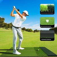 Nouveau Tapis de Golf GOLF à Trois Types de Gazon, Épaissi, Durable, pour Tee à Gazon Long, Tapis de Pratique et Cages de Golf