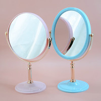 Nouveau miroir de maquillage rotatif à 360° double face en métal bicolore, style bonbon d'Europe du Nord, idéal pour dortoir