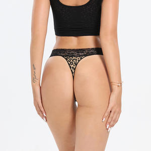 Culottes string en coton pur tricoté sans couture antibactériennes pour femmes, sexy, en dentelle, taille basse, effet liftant, motif quotidien - Product Image 5