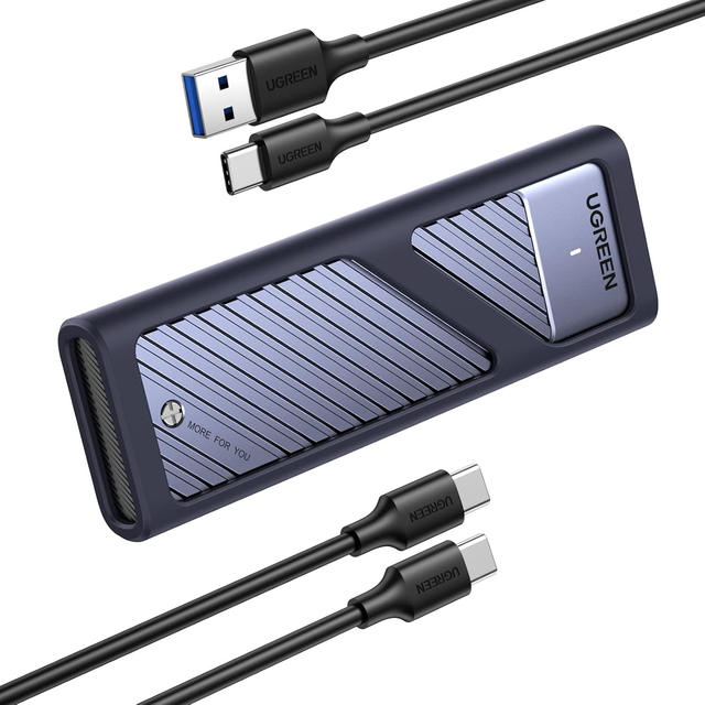 UGREEN M.2 NVMe SATA SSD Enclosure Aluminum 10Gbps USB C External Portable NVMe M.2 Enclosure USB 3.2 Gen2 Thunderbolt