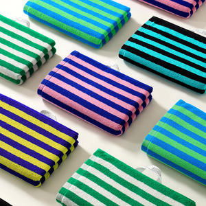 Serviette de bain rayée Qianl Core 40x90 cm en coton peigné, moelleuse et absorbante, pour usage domestique - Product Image 3