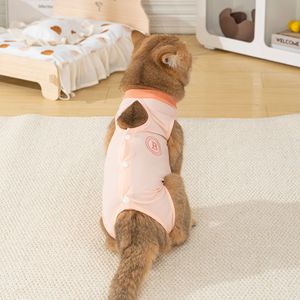 Combinaison de récupération post-partum en coton pour chats, anti-léchage, pour stérilisation et opérations chirurgicales féminines - Product Image 3