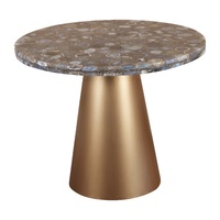 Table d'appoint de luxe en agate avec base en métal – Table basse décorative moderne pour salon et hôtel