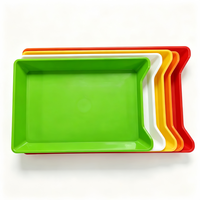 Juego de 4 Platos Cuadrados de Melamina con Logotipo Personalizable, Reutilizables y Apilables, para Fiestas, Libres de BPA