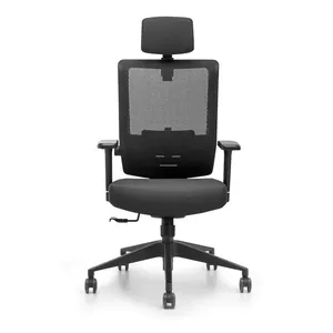 Chaise de direction de bureau moderne chinoise Design inclinable ergonomique avec appui-tête réglable en métal PU Nylon Certifié BIFMA