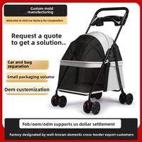 Poussette Métallique Transfrontalière Bestseller G09 pour Animaux de Compagnie (Chats et Chiens) - Transporteur Compact Léger et Pliable pour Petites Races Zaozhuang