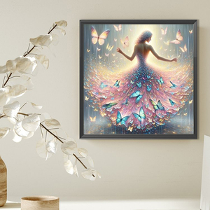 Kit Pittura Diamante <span class=keywords><strong>5D</strong></span> Ragazza Bella con Farfalla Principessa, Pittura Diamante Personalizzata con Foto Fai da Te - Product Image 2
