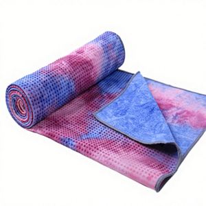 Toallas de Fitness Antideslizantes, Tapetes de Yoga Multicolores con Estampado Tie-Dye, de Secado Rápido y Transpirables, Rectangulares - Product Image 6
