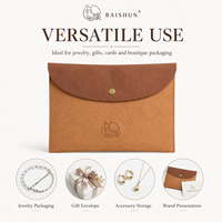 Pochette élégante bicolore en similicuir suédé avec logo personnalisé, bouton pression doré, anti-rayures, douce, OEM, couleur chocolat.