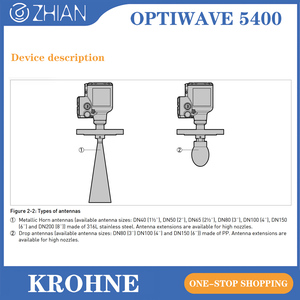 Medidor de Nivel por Radar KROHNE OPTIWAVE 5400, Tipo Bocina Metálica, Sin Contacto, 24 GHz, Tipo Colgante - Product Image 3