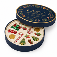 Boîtes cadeaux de Noël personnalisées haut de gamme de luxe, imprimées sur mesure, emballages rigides biodégradables pour chocolats avec plateau et doublure en éponge