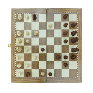 Venta caliente de lujo 3 en 1 ajedrez Backgammon torneo conjunto magnético plegable tablero de ajedrez juegos de viaje para juego de mesa familiar - Product Image 6