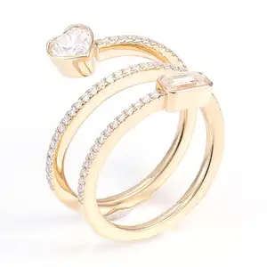תכשיטי אופנה באיכות גבוהה תכשיטי אופנה 18K זהב 18k טבעת מפתח נירוסטה טבעת יהלום מויסאניט מתנה לגברים ולנשים