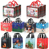 Sacs-cadeaux de Noël personnalisés avec la conception de flocon de neige du père Noël fourre-tout non tissé imperméable et durable pour les cadeaux de vacances sac de faveurs de fête