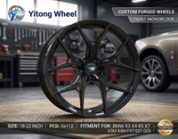 Rines Monobloque Personalizados de Aleación T6061 Forjados de 18-22 Pulgadas en Negro Brillante HF-5 para BMW X3 X4 X5 X7 X3M X4M F97 G01 G05