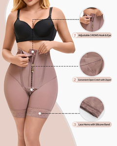 Bragas transpirables de compresión firmes para mujer, bragas con control de barriga con faja ajustable, pantalones cortos ajustados con cremallera dorada, XS XL - Product Image 3