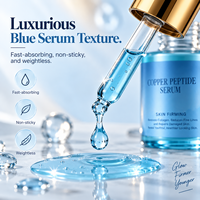Sérum visage au peptide de cuivre bleu 30ml Sérum anti-âge raffermissant et lissant avec ingrédients au collagène et au beurre de karité