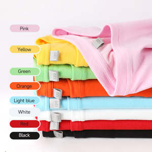 Детские трикотажные футболки CVC 200г, однотонные, с круглым вырезом, из хлопка, для мальчиков и девочек, повседневный стиль, с коротким рукавом - Product Image 3