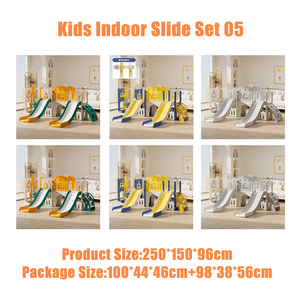 Bộ cầu trượt cho trẻ mới biết đi, cầu trượt trong nhà cho trẻ em với bộ leo trèo, vòng bóng rổ, đường hầm và không gian lưu trữ, sân chơi ngoài trời cho trẻ em - Product Image 6