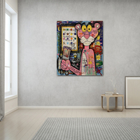 Nouvelle arrivée de haute qualité 100% peint à la main décor à la maison dessin animé Art toile peinture Art moderne peinture toile peinture à l'huile