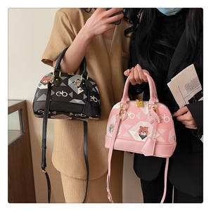 Sac à main et bandoulière rétro en cuir PU imprimé contrastant pour femme – Nouvelle collection polyvalente et tendance pour soirées, style féminin - Product Image 2