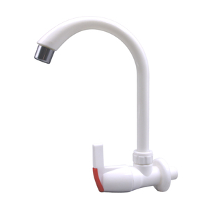 Grifo de Cocina de Plástico Blanco con Manija en L Ajustable de 1/2 Pulgada, Precio de Fábrica - Product Image 1