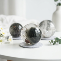 Esfera de Cristal Fantasma Blanco Natural, Bola de Cristal Pulida, Globo de Piedra Preciosa para Decoración del Hogar, Colección de Regalos