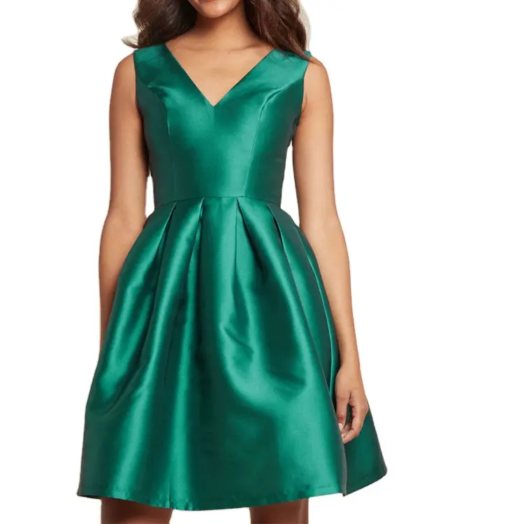 Verde esmeralda celebra la noche de ajuste y llamarada vestido Mini