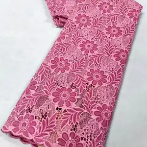 Supoo 2023 new designs cord lace for nigerian latest hot selling wholesale price lace fabric watersoluble embroidery fabric