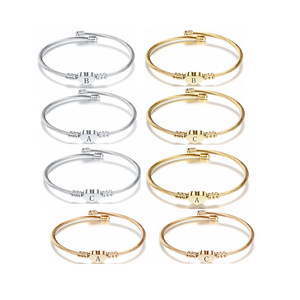 18K oro placcato amore cuore <span class=keywords><strong>argento</strong></span> lettera A-Z braccialetti iniziali per le donne ragazze in acciaio inox <span class=keywords><strong>nome</strong></span> personalizzato <span class=keywords><strong>bracciale</strong></span> - Product Image 5