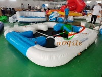 Île flottante gonflable en PVC 3,6x3,6m, bar aquatique, transats pour rivière paresseuse, île de fête, certifiée CE, taille personnalisable
