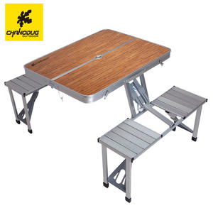 Table pliante portable réglable en aluminium pour l'extérieur, barbecue, camping, pique-nique, chaises de jardin pliantes - Product Image 4