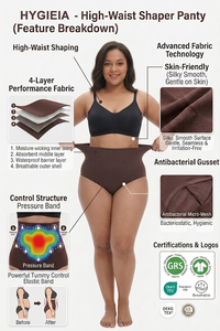 Hygieia <span class=keywords><strong>High</strong></span> Compression Shorts mit Haken Reiß verschluss Schlanke enge Bauch kontrolle Butt Lifter Fajas Shorts Shape wear - Product Image 4