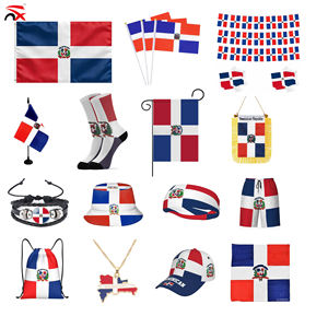 Drapeau à agiter à la main de la République Dominicaine, 14*21cm, avec mât en plastique, pour la célébration de la Fête Nationale - Vente en gros - Product Image 6