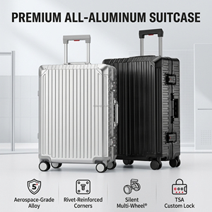 Set Valigie Unisex di Lusso in Metallo, Trolley in Alluminio e Magnesio Grado Aerospaziale, MOQ Basso, Dropshipping, Bestseller 2026 - Product Image 1