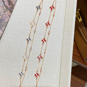 Elegante y Versátil Brazalete de Doble Capa con Micro Pavé de Circones y Trébol de Cuatro Hojas, Joyería de Mano de Lujo Ligero y Alta Gama para <span class=keywords><strong>Mujer</strong></span> - Product Image 4