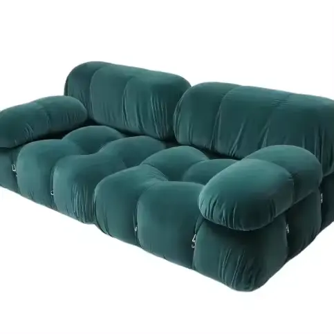 Hochwertiges geteiltes Sofa 3 Sitzer Schlaufe Stoffsofa-Set Wohnzimmer Mario Bellini