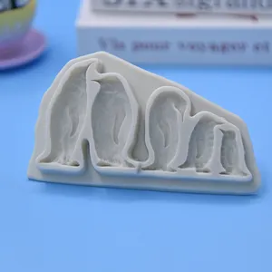 Wholesale Products Cute Penguin Shape DIY Fondant Cake Decoration Silicone Mold Handmade Scented Candle Silicone Mould