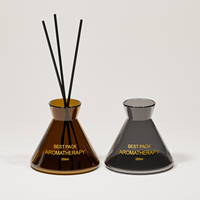 Grand flacon diffuseur conique 250 ml en verre vide pour diffuseur d'arômes, bâtonnets en fibres épaisses, ouverture facile, écologique et recyclable