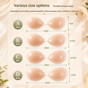 Pegatinas de silicona de gel para senos, con forma de palma, efecto push-up, invisibles, sin costuras, antideslizantes, previenen la deslización, para copas A-D - Product Image 5