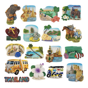 ของที่ระลึกแม่เหล็กติดตู้เย็น ของฝากงานฝีมือจากเอเชีย ประเทศไทย สมุทรไหหลำ กระบี่ ภูเก็ต กรุงเทพฯ - Product Image 1