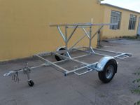 Remorque robuste à double couche, capacité 1000 kg, galvanisée à chaud, multi-niveaux, pour kayak, canoë et SUP