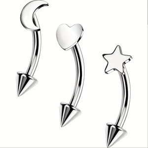 Gaby G23 Barra Curva de Titanio con Flecha para <span class=keywords><strong>Piercing</strong></span> Rook, Joyería de 8mm 16G, Anillo <span class=keywords><strong>Orbital</strong></span> Unisex para Ceja, Pendiente para Concha - Product Image 2