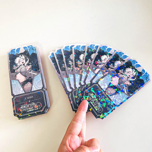 Diseño múltiple Impresión de logotipo personalizado Tarjetas de acabado de vidrio roto holográfico Tarjetas de boleto de regalo de forma de troquelado impresas de doble cara - Product Image 2
