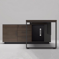 Mobilier de bureau moderne de luxe haut de gamme en forme de L avec armoire de rangement en mélamine Design Executive Manager Home Office Desk